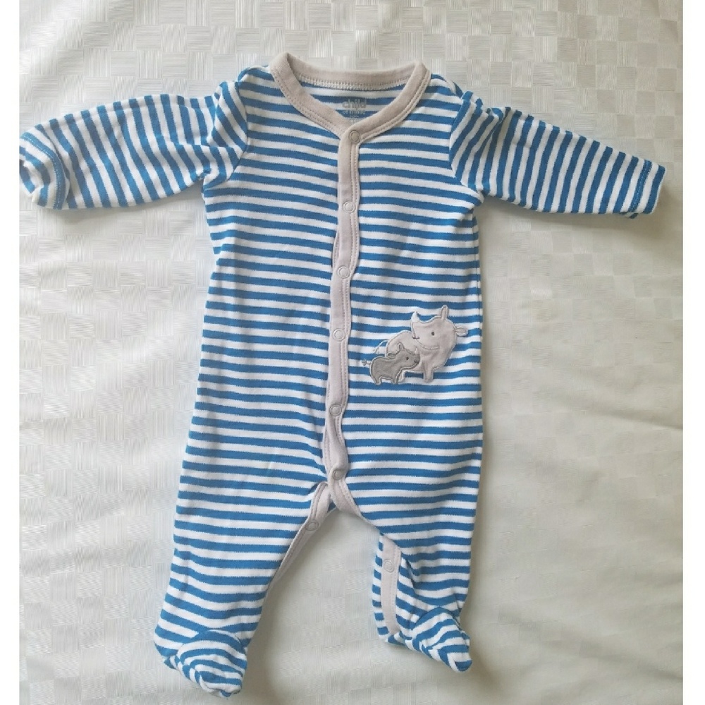 Carter's Child of Mine 0-3 Month Rhino jammies